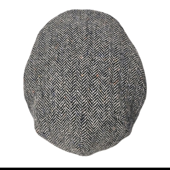 Mucros Weavers Black Gray Trinity Irish Flat Cap Mens 100% Wool Tweed Hat Medium - Picture 4 of 11